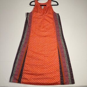 Nice + Zoe‎ Orange Patterned Dress. Current price at Saks $178 *F0107